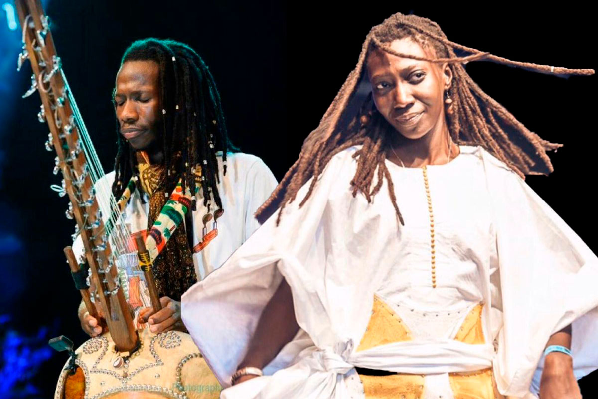 Links auf dem Foto ist Vieux Cissokho, rechts Mariama Kouyaté zu sehen